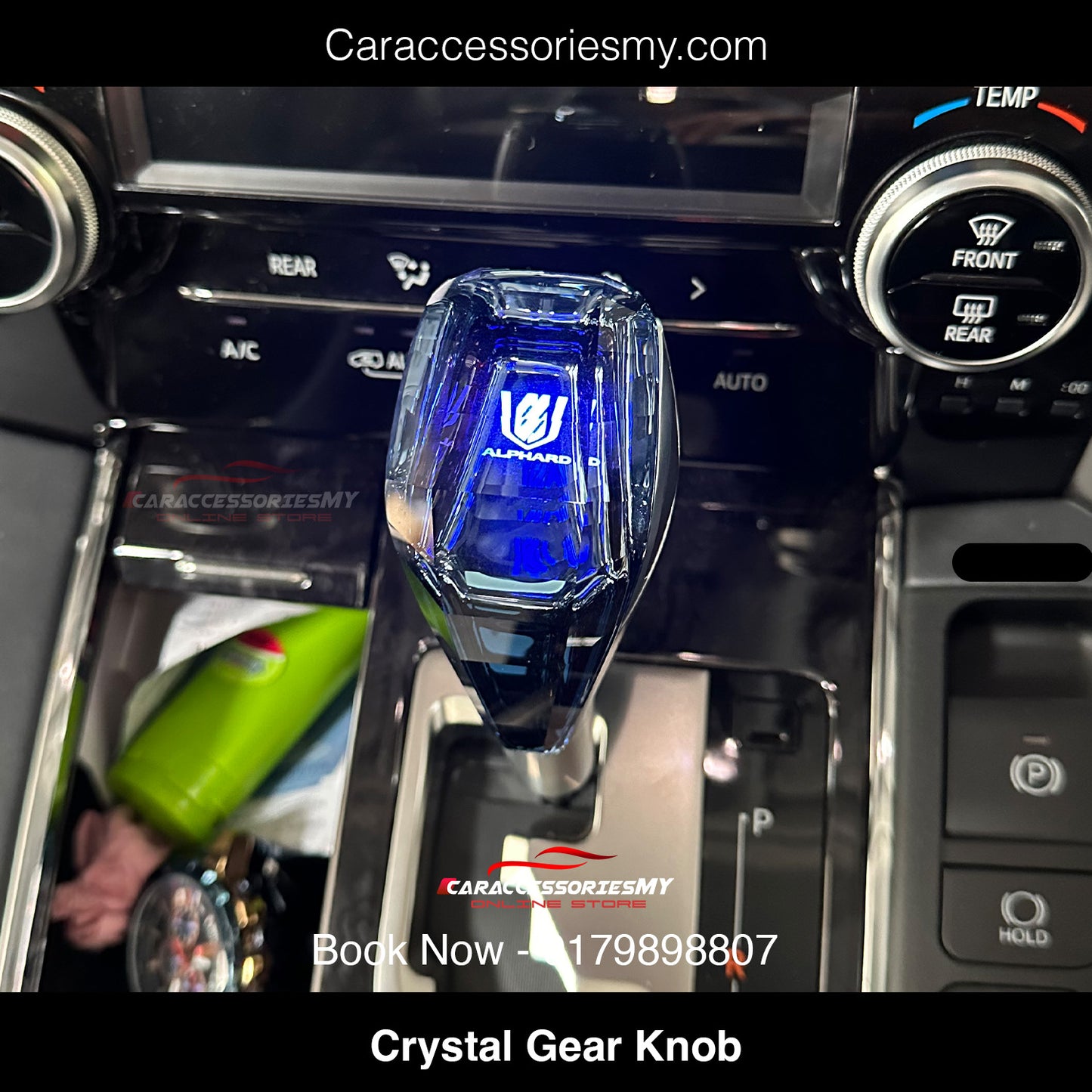 Toyota Alphard Vellfire AGH30 ANH20 Lexus Estima Land Cruiser Harrier Car 5D Diamond Gear Shift Knob LED Automatic