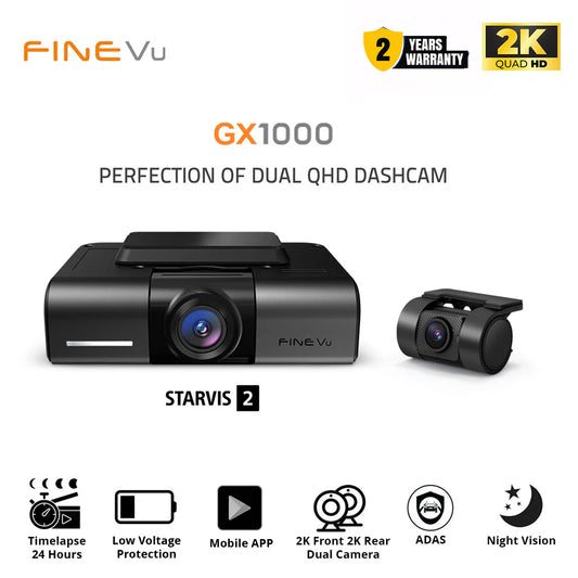 FineVu GX1000 Front and Rear 2K QHD With Smart AI dashcam