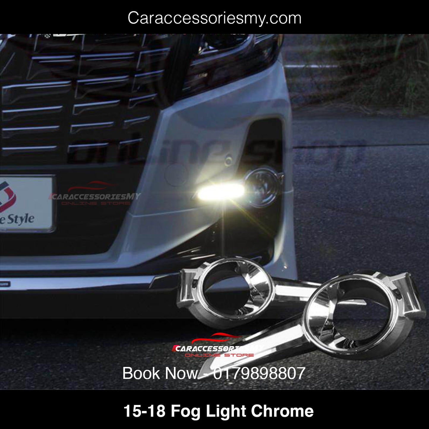 Toyota Alphard 2015 to 2018 fog light chrome with LED YH570