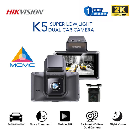 HIKVISION K5 dual dashcam 2K hd super low light night vision