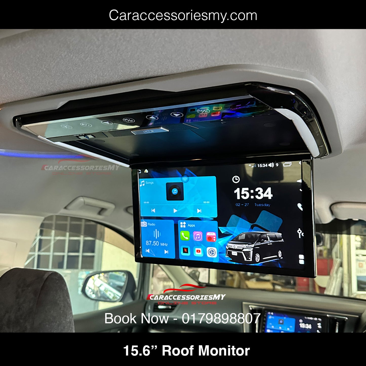 Toyota Alphard Vellfire 2K alpine design roof monitor 15.6 inch