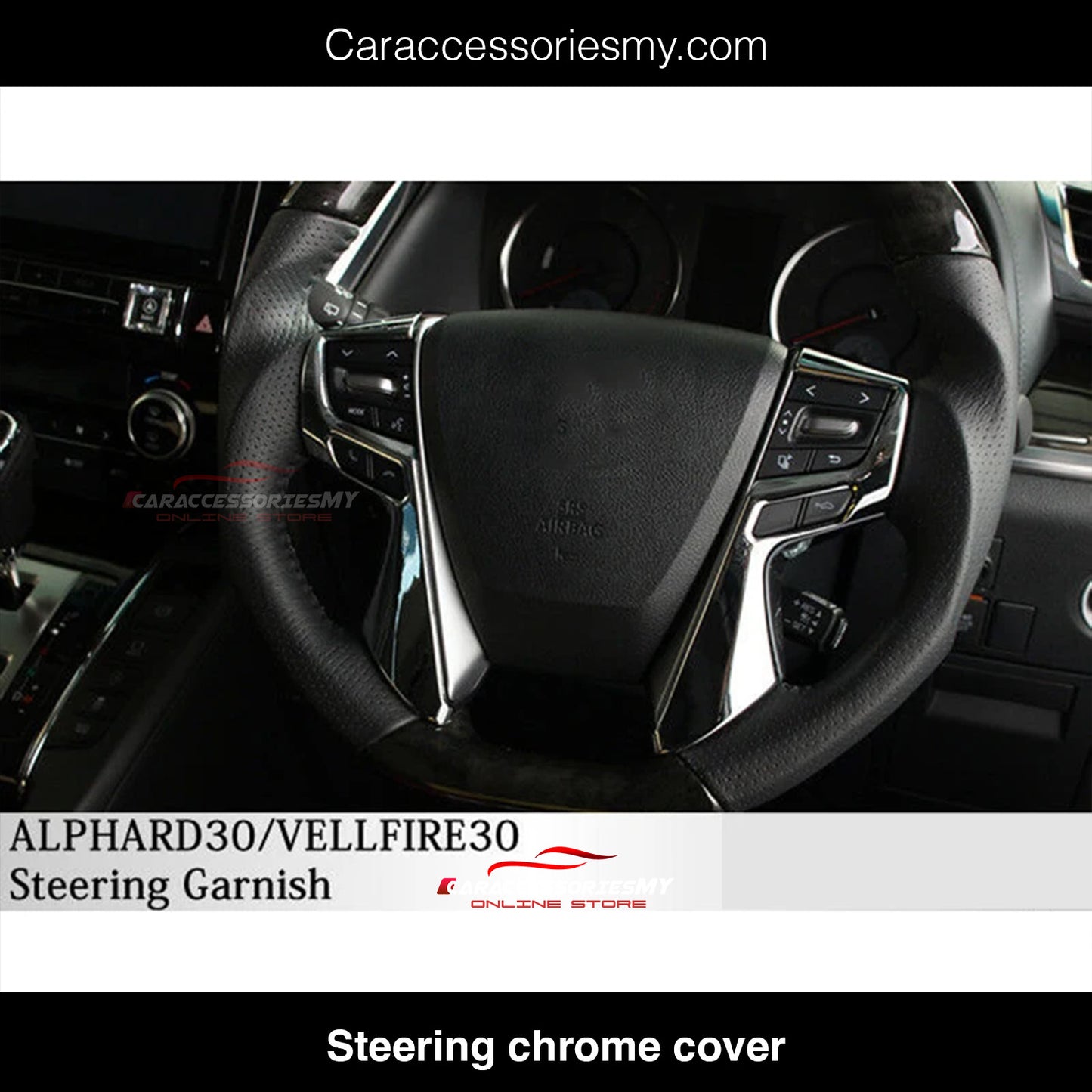 Toyota Alphard Vellfire AGH30 steering chrome cover YH582