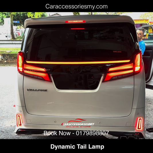 Toyota Alphard Vellfire AGH30 Dynamic Tail Lamp With Signal Running Rear Centre Garnish (RED) Brake Light