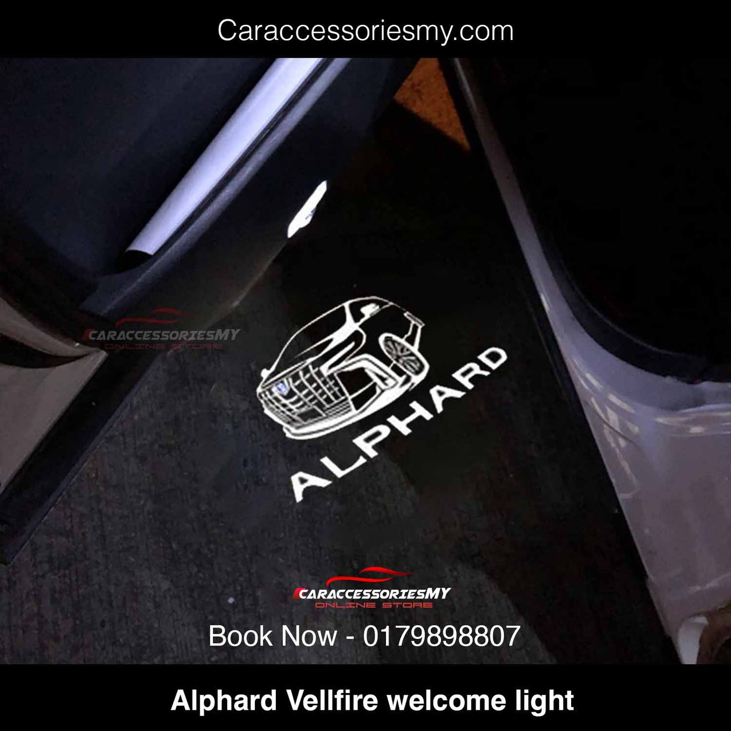 Alphard Vellfire Agh30 Anh20 Front Door Open LED logo Welcome Light TV118