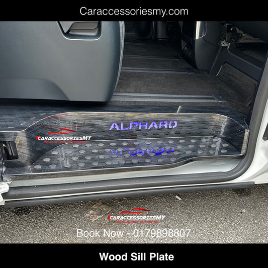 Toyota Alphard Vellfire AGH30 Side Step Sill Plate Wood Black